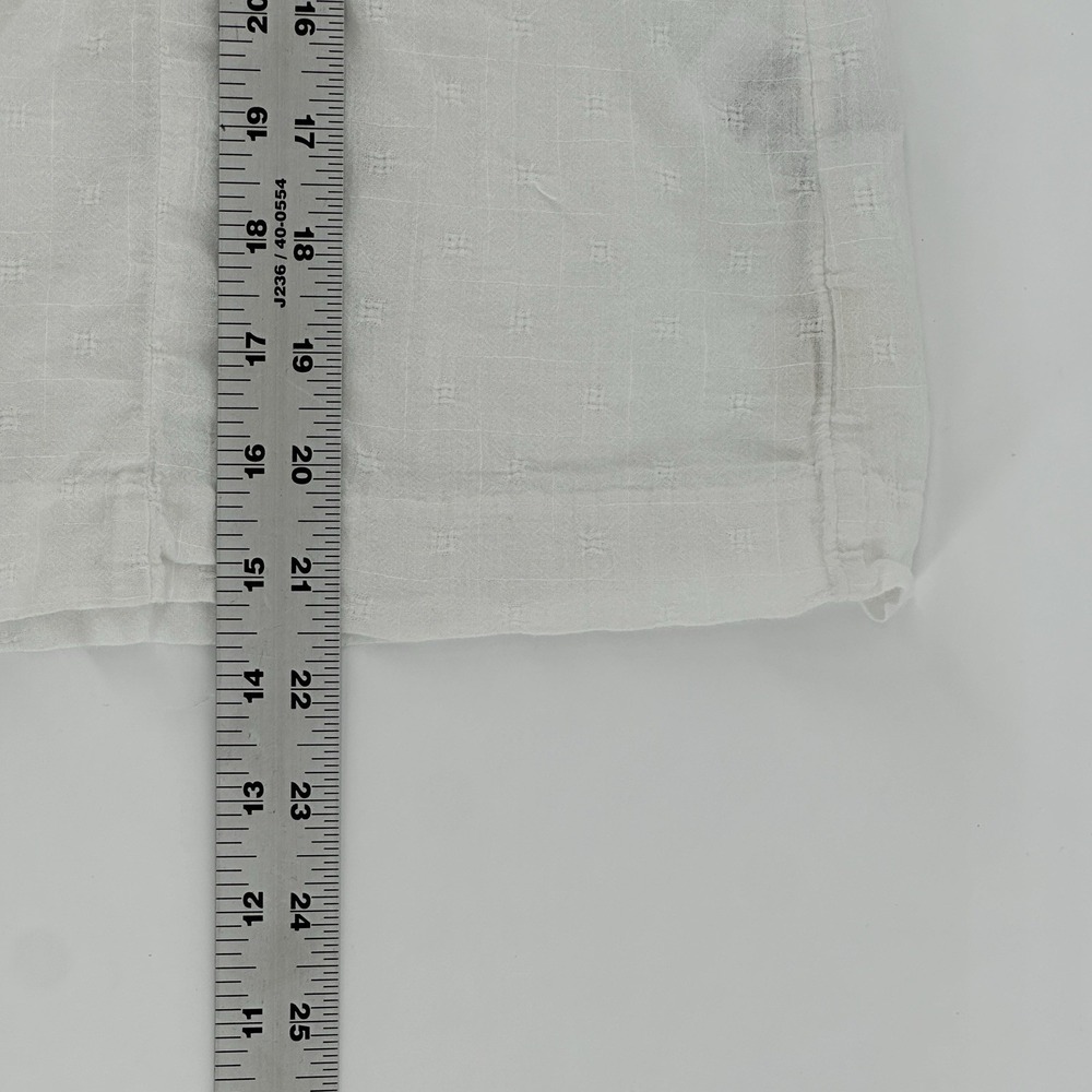Madewell Women's M Ruffle Sleeve Embroidered Blouse White Sleeveless Top AO002 - Picture 7 of 7